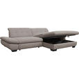 ECKSOFA in Mikrofaser Hellgrau  - Hellgrau/Schwarz, Design, Textil/Metall (290/198cm) - Xora