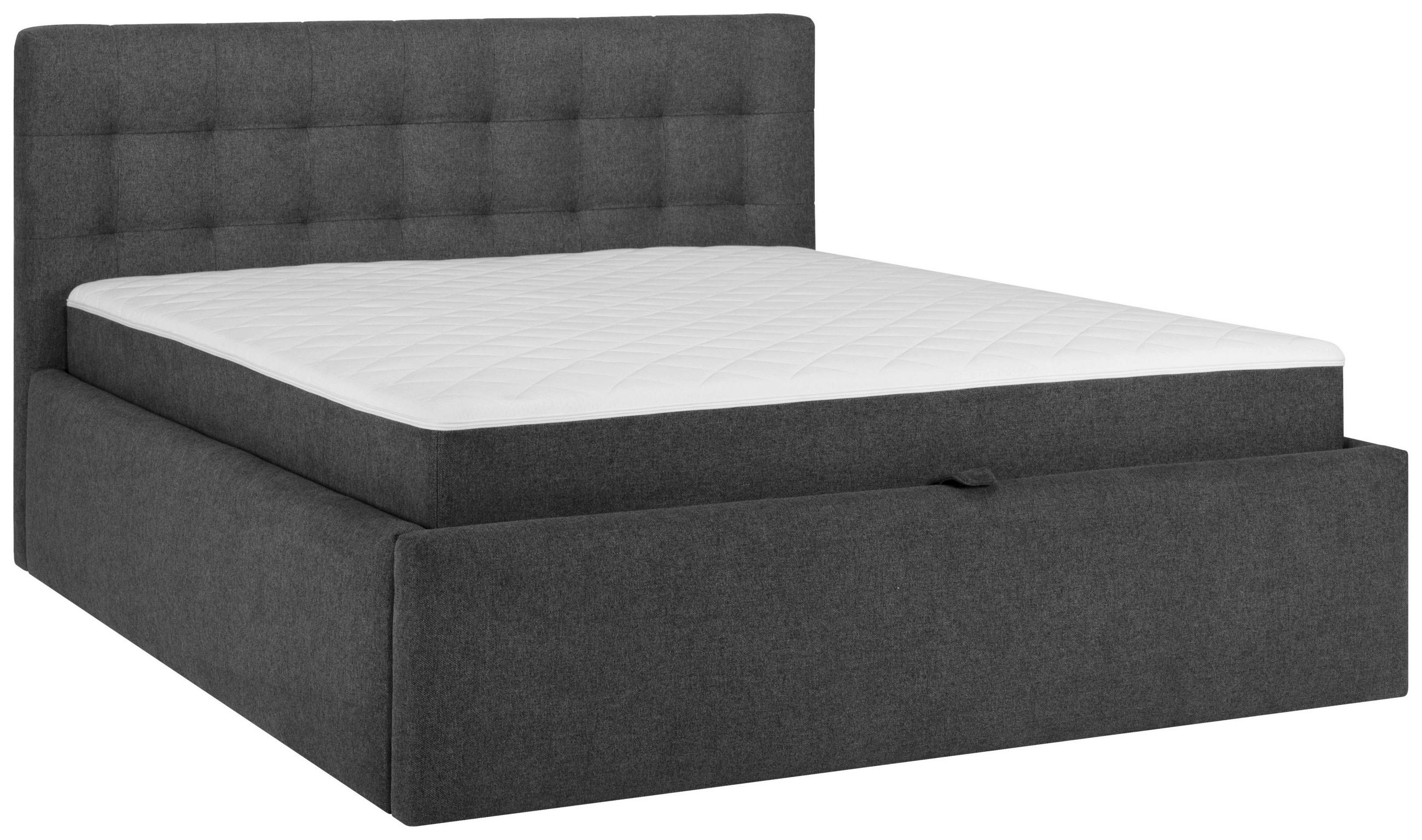 BOXBETT 180/200 cm  in Anthrazit  - Anthrazit/Schwarz, MODERN, Textil (180/200cm) - Livetastic