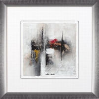 ORIGINALBILD Abstraktes 57/57 cm  - Silberfarben, LIFESTYLE, Holz (57/57cm)