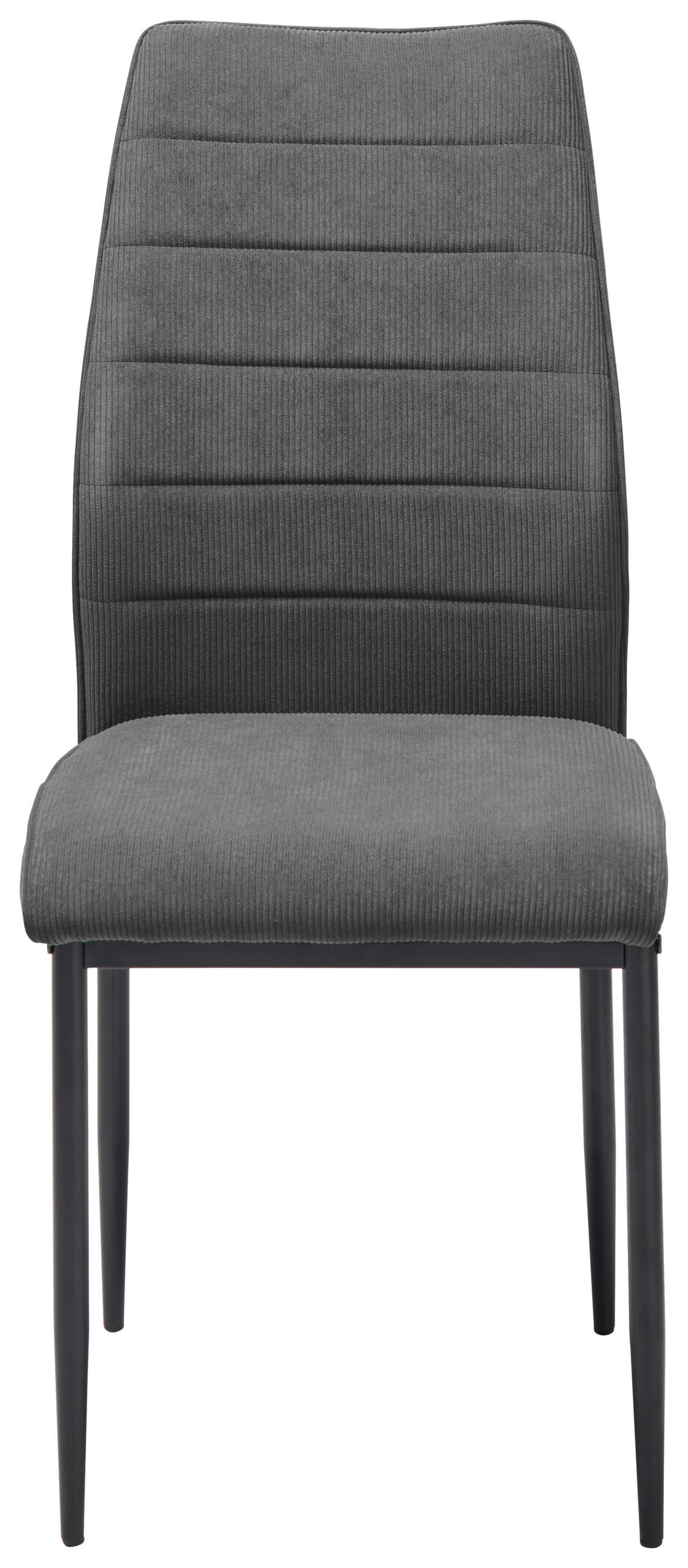 STUHL  in Eisen Cord Metall, Textil  - Schwarz/Grau, LIFESTYLE, Textil/Metall (44/96/58cm) - Livetastic