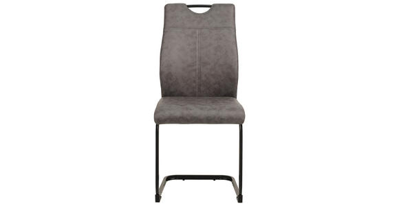STUHL-SET 4 Stück  in Mikrofaser  - Schwarz/Grau, Design, Textil/Metall (43/97/57cm) - Xora