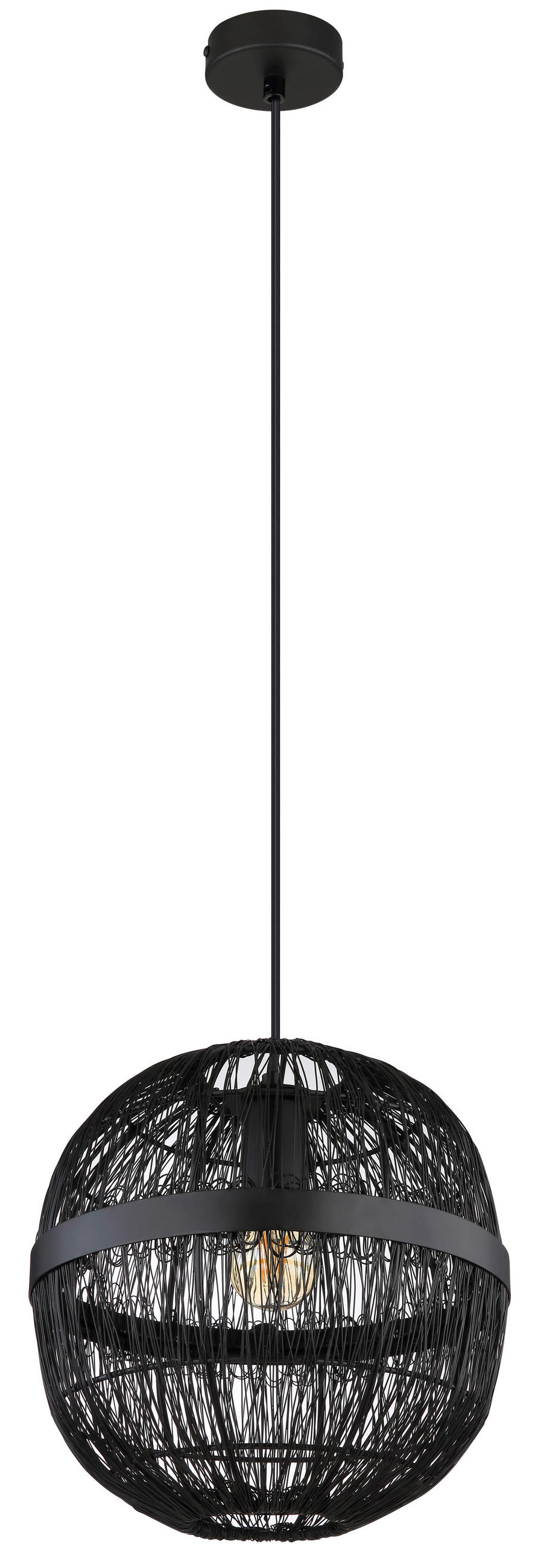 HÄNGELEUCHTE 30/120 cm  - Schwarz, Basics, Metall (30/120cm) - Globo