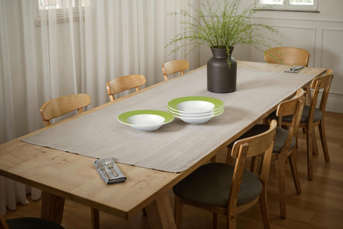 SUPPENTELLERSET VARIO 6-teilig  - Weiß/Grün, Basics, Keramik (21,5cm) - Van Well