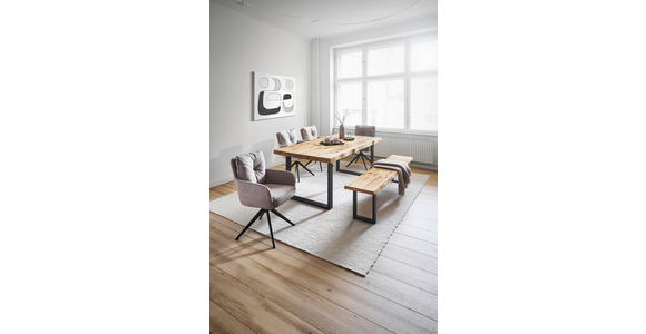 ESSTISCH in Holz 200/100/75 cm  - Wildeiche/Schwarz, Natur, Holz/Metall (200/100/75cm) - Landscape