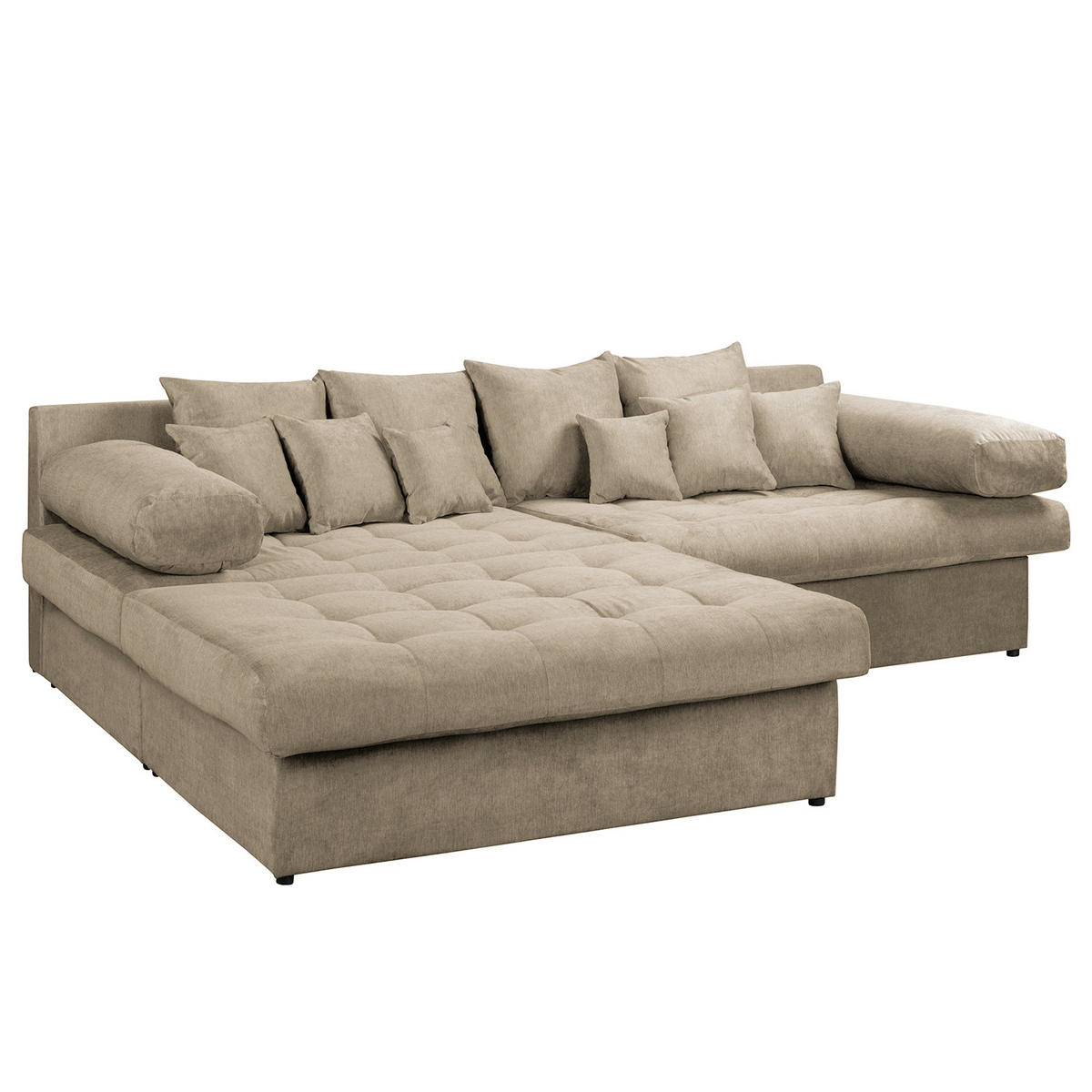 ECKSOFA Naomi Cappuccino Mikrofaser Rückenkissen  - Schwarz/Cappuccino, Design, Kunststoff/Textil (243/284cm) - P & B