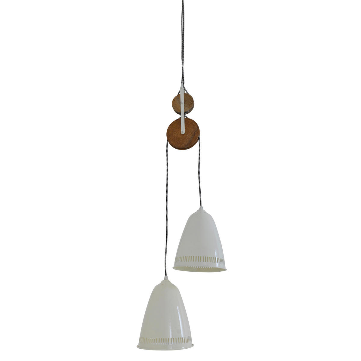 HÄNGELEUCHTE Jaipur 21/110 cm   - Weiß, KONVENTIONELL, Holz/Metall (21/110cm) - Näve