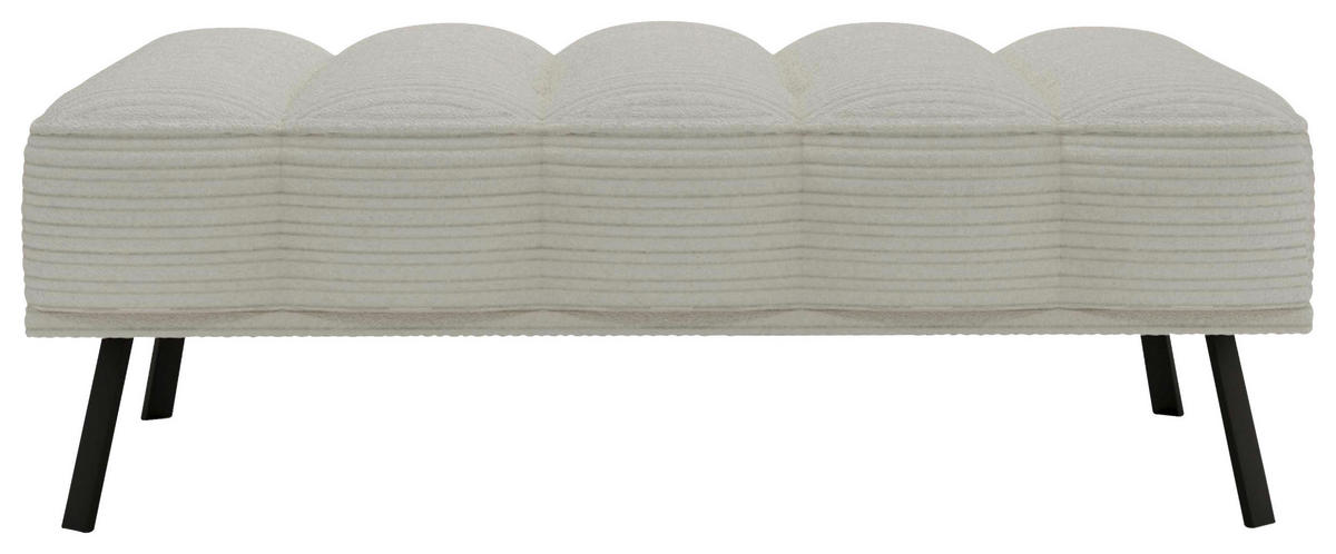 HOCKER Cord, Batyline® Naturfarben  - Schwarz/Naturfarben, Design, Textil/Metall (131/49/77cm) - Lomoco