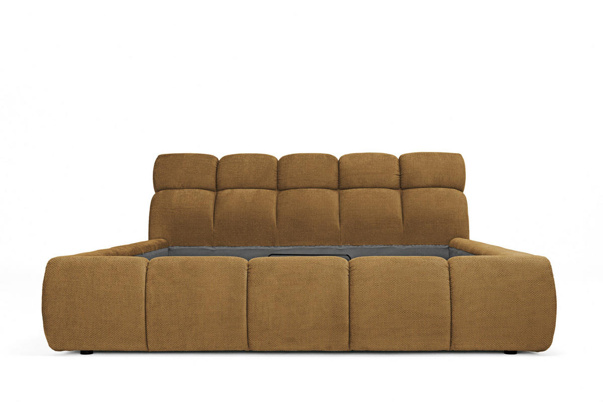 POLSTERBETT 180/200 cm  in Currygelb  - Currygelb/Schwarz, Design, Kunststoff/Textil (180/200cm) - Esposa