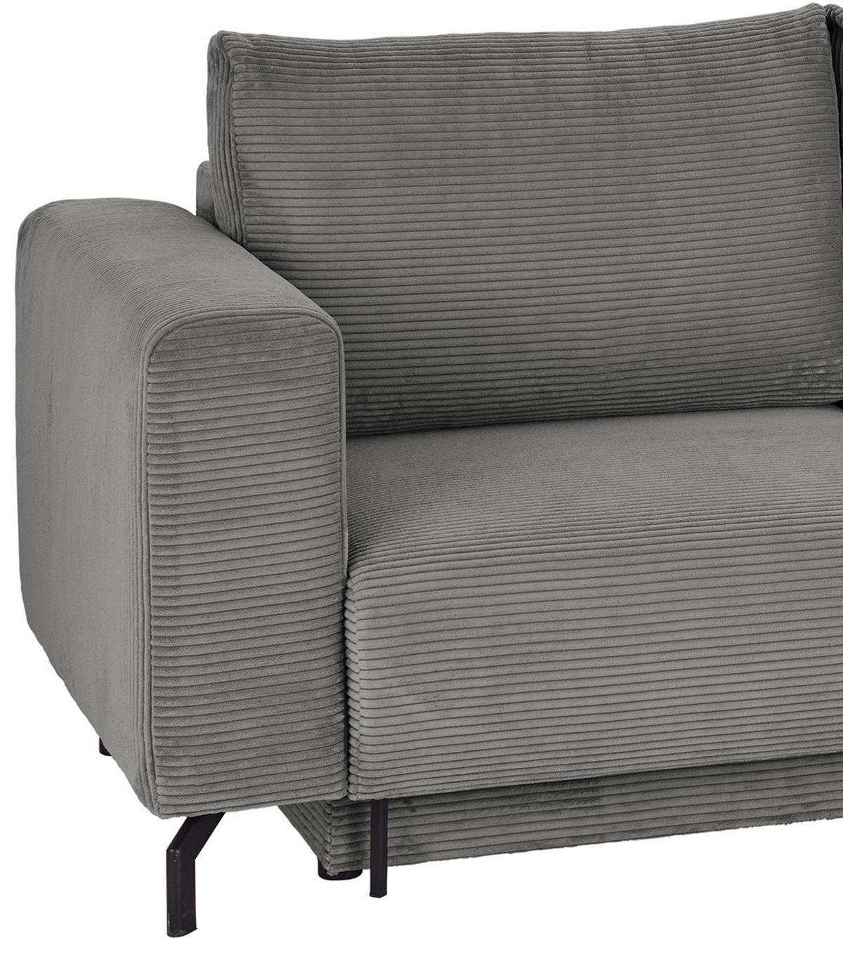 ECKSOFA Grau Cord  - Schwarz/Grau, MODERN, Textil (272/210cm) - P & B