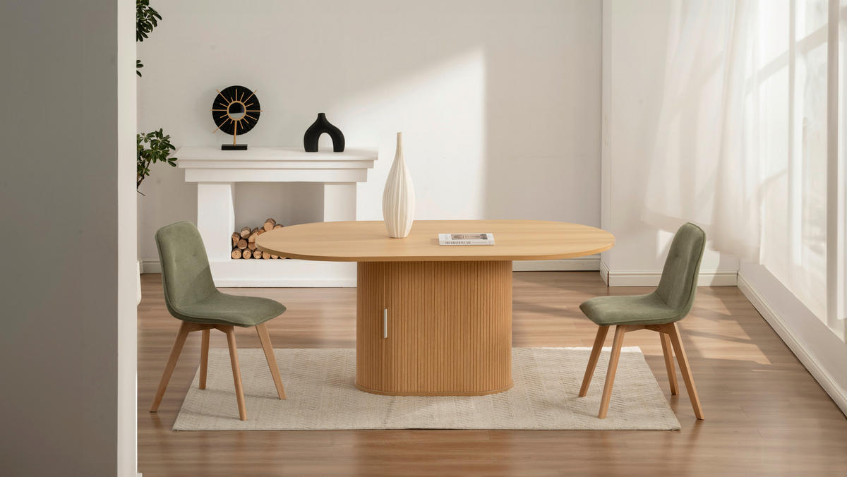 STUHL   Leinenoptik  Grün, Buchefarben  - Buchefarben/Grün, Modern, Holz/Textil (45/88/54cm) - Stylife