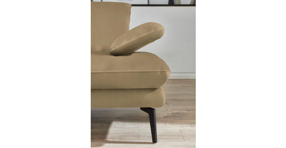 3-SITZER-SOFA in Velours Cappuccino  - Beige/Schwarz, Design, Textil/Metall (222/89/104cm) - Dieter Knoll