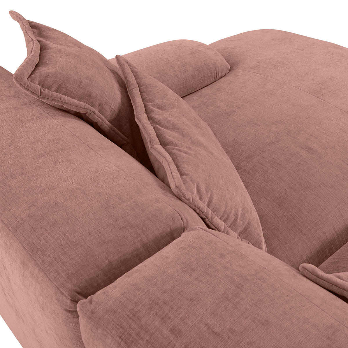 ECKSOFA in Flachgewebe Altrosa  - Schwarz/Altrosa, Konventionell, Kunststoff/Textil (274/174cm) - Carryhome