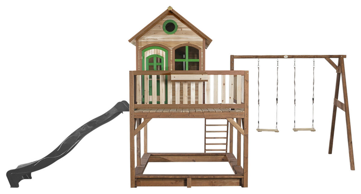 SPIELTURM 613/291/277 cm  - Braun/Grau, KONVENTIONELL, Holz (613/291/277cm) - Ambia Garden