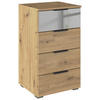 BYRÅ 47/81/42 cm  - aluminiumfärg/ek Artisan, Modern, metall/trämaterial (47/81/42cm) - Rauch Möbel