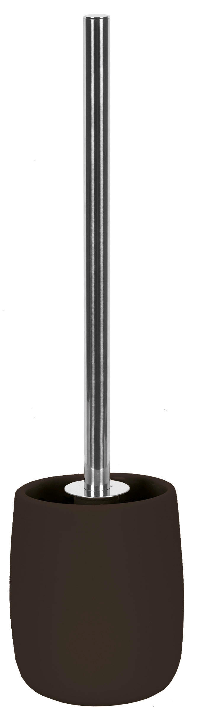 WC KEFE-SZETT fém műanyag - krómszínű/sötétbarna, Basics, műanyag/kő (10,3cm) - Kleine Wolke