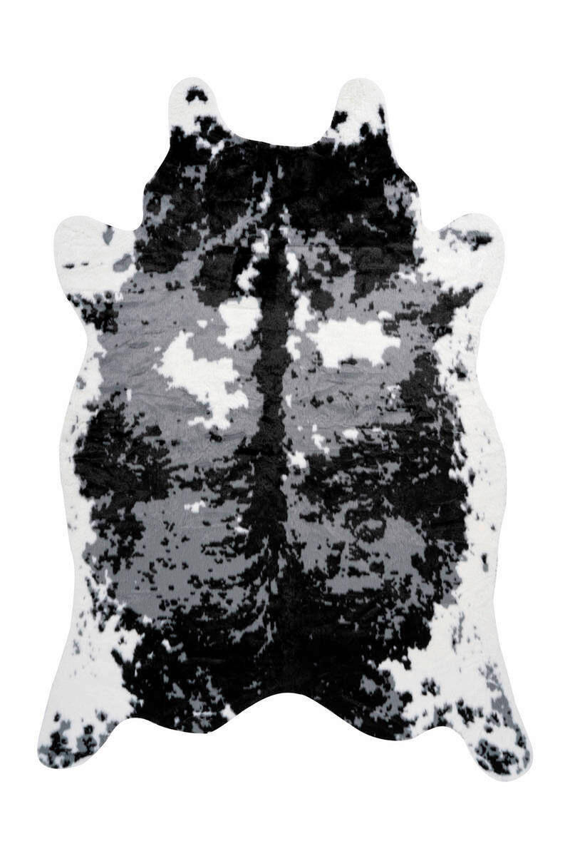 UMĚLÁ KOŽEŠINA, 160/230 cm, černá, bílá - bílá/černá, Basics, textil/plast (160/230cm)