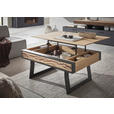 COUCHTISCH Kerneiche vollmassiv 105/75/47 cm rechteckig Anthrazit, Eichefarben  - Eichefarben/Anthrazit, Design, Holz/Metall (105/75/47cm) - Valnatura