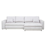 ECKSOFA Creme Chenille  - Creme/Schwarz, KONVENTIONELL, Kunststoff/Textil (292/150cm) - Hom`in