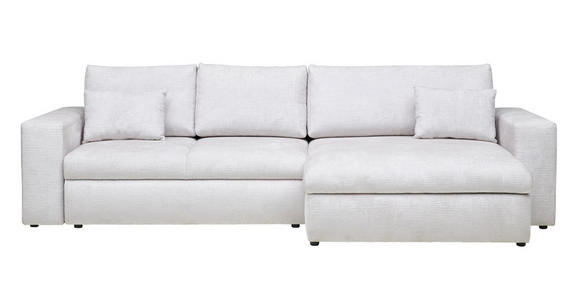 ECKSOFA Creme Chenille  - Creme/Schwarz, KONVENTIONELL, Kunststoff/Textil (292/150cm) - Hom`in