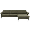 ECKSOFA inkl. Funktion Grau, Grün Echtleder  - Schwarz/Grau, Design, Leder/Metall (334/172cm) - Hukla