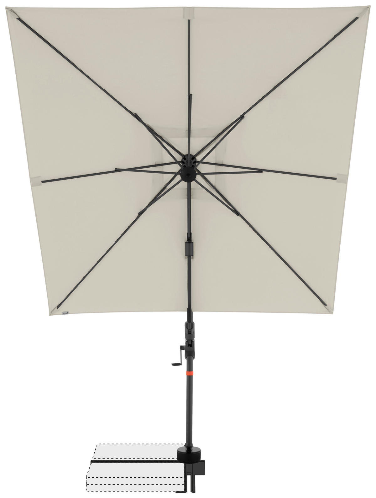 AMPELSCHIRM 210x210 cm  - Anthrazit/Naturfarben, Basics, Textil/Metall (210/210cm) - Doppler