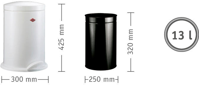 ABFALLEIMER ABFALLSAMMLER 116 13 L  - Sandfarben/Schwarz, Basics, Kunststoff/Metall (30/42,5cm) - Wesco