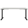 SCHREIBTISCH 180/80/72-118 cm  in Schwarz, Hellgrau  - Hellgrau/Schwarz, MODERN, Holzwerkstoff/Metall (180/80/72-118cm) - Novel