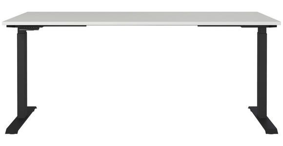 SCHREIBTISCH 180/80/72-118 cm  in Schwarz, Hellgrau  - Hellgrau/Schwarz, MODERN, Holzwerkstoff/Metall (180/80/72-118cm) - Novel
