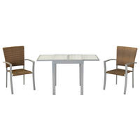 SET ZA BALKON  kovina, umetna masa   siva, naravne barve, srebrne barve siva, srebrne barve siva, naravne barve, srebrne barve    - srebrne barve/siva, Moderno, kovina/umetna masa - Gardenson