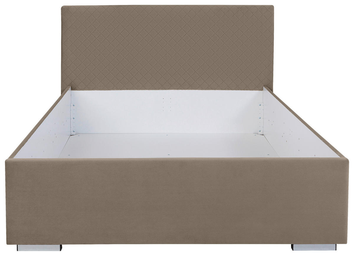 POLSTERBETT 120/200 cm  in Beige  - Chromfarben/Beige, Modern, Holz/Textil (120/200cm) - MID.YOU