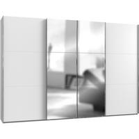 SCHWEBETÜRENSCHRANK in Weiss  - Chromfarben/Weiss, Modern, Holzwerkstoff/Metall (350/236/65cm) - MID.YOU