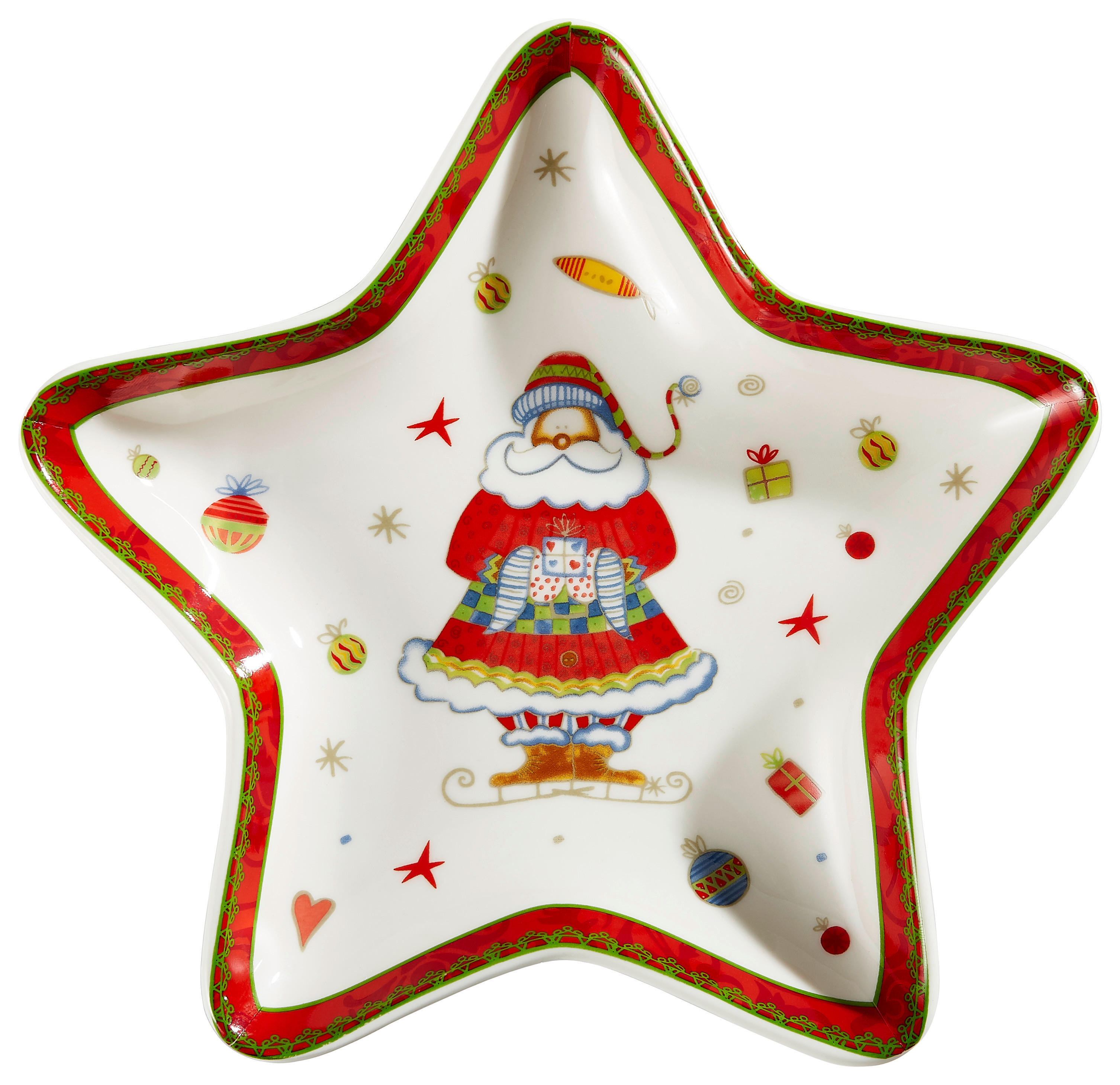 PLADENJ STAR PLATE CHRISTMAS - večbarvno, Basics, keramika (17,8/17,8cm) - X-Mas