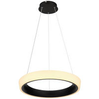 LED-HÄNGELEUCHTE 49,5/120 cm  - Opal/Schwarz, Design, Kunststoff/Metall (49,5/120cm) - Globo