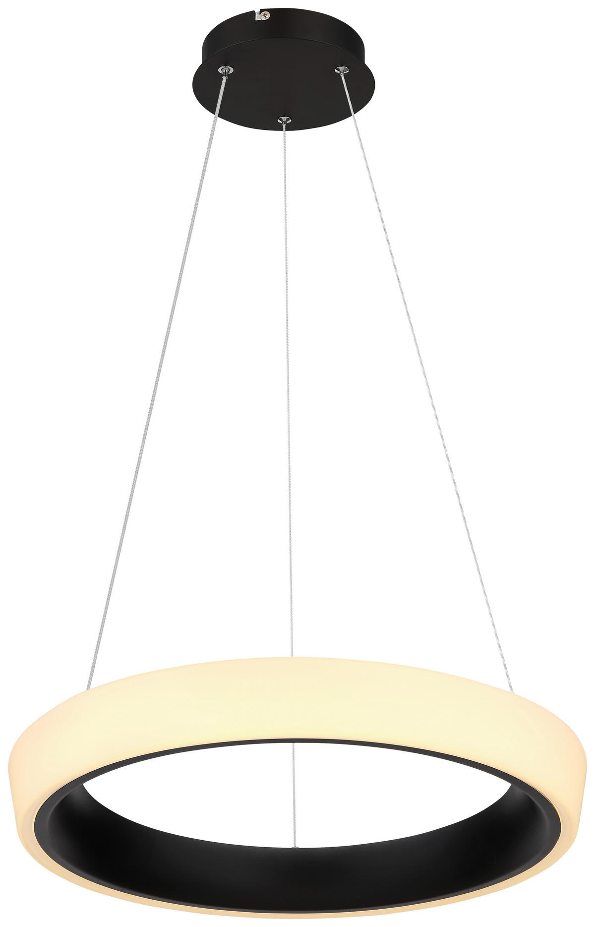 LED-HÄNGELEUCHTE 49,5/120 cm  - Opal/Schwarz, Design, Kunststoff/Metall (49,5/120cm) - Globo