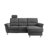ECKSOFA in Chenille Anthrazit  - Chromfarben/Anthrazit, Modern, Textil/Metall (231/165cm) - Livetastic