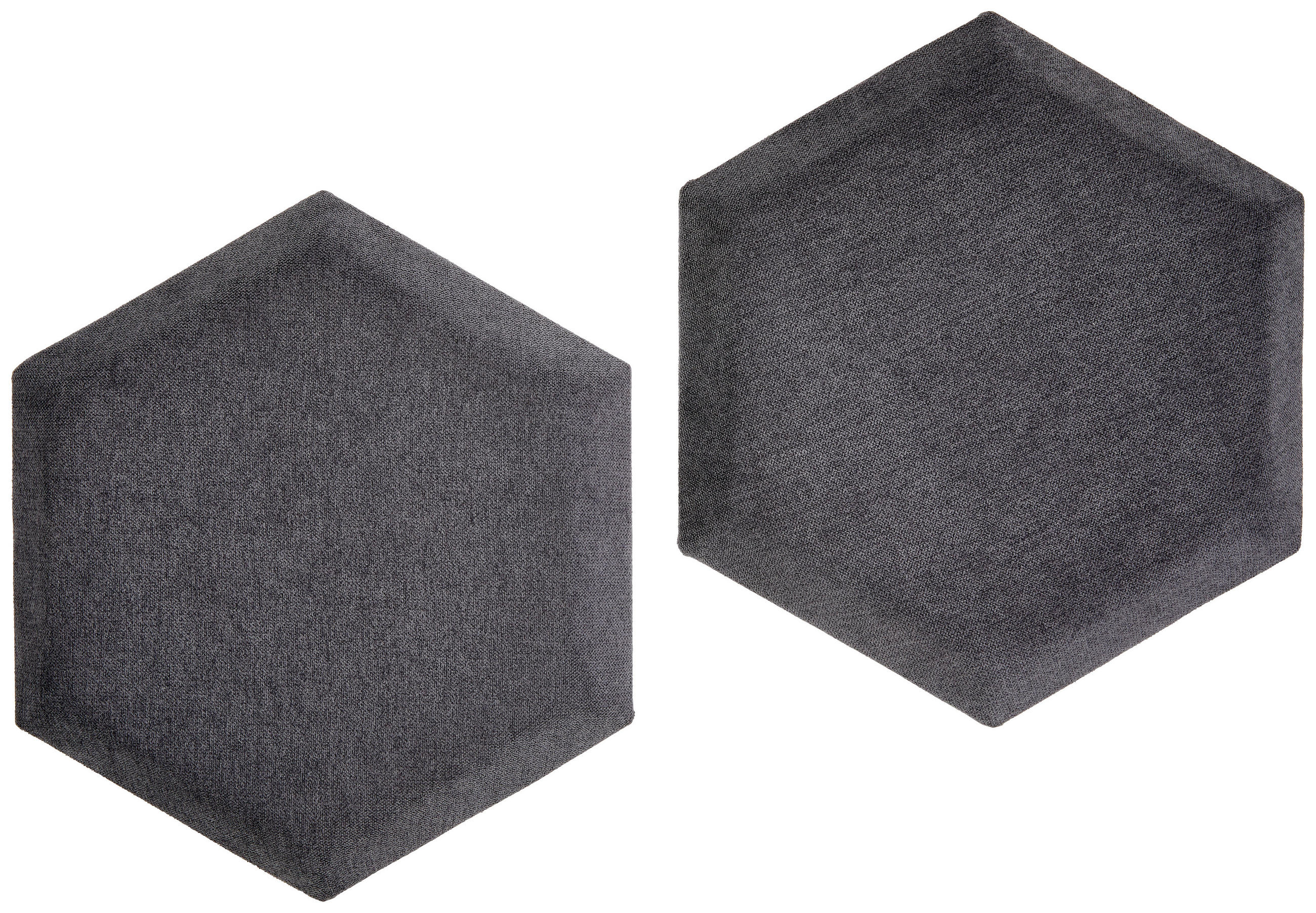 Polsterpaneel 2er-set 36x32 Cm Sechseck, Dunkelgrau