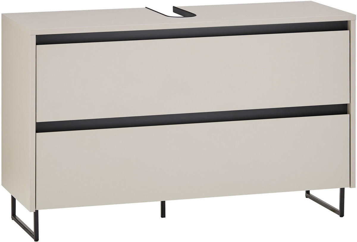 WASCHBECKENUNTERSCHRANK 100/60/36 cm  - Kaschmir/Schwarz, LIFESTYLE, Holzwerkstoff/Metall (100/60/36cm) - Xora