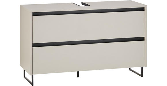 WASCHBECKENUNTERSCHRANK 100/60/36 cm  - Kaschmir/Schwarz, LIFESTYLE, Holzwerkstoff/Metall (100/60/36cm) - Xora