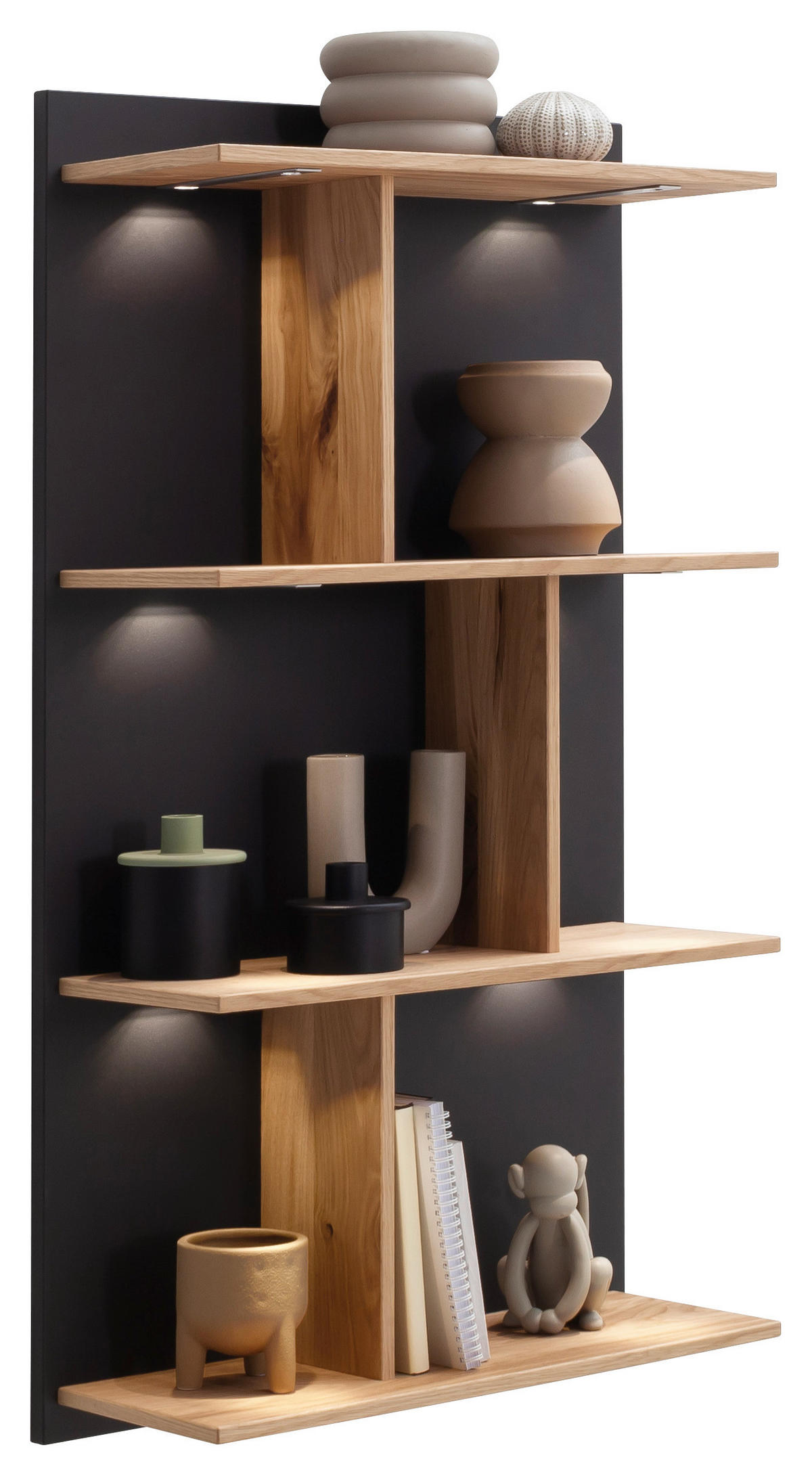 WANDPANEEL Anthrazit, Eichefarben  59,4/103,7/24 cm  - Eichefarben/Anthrazit, Design, Holz/Holzwerkstoff (59,4/103,7/24cm) - Schöner Wohnen