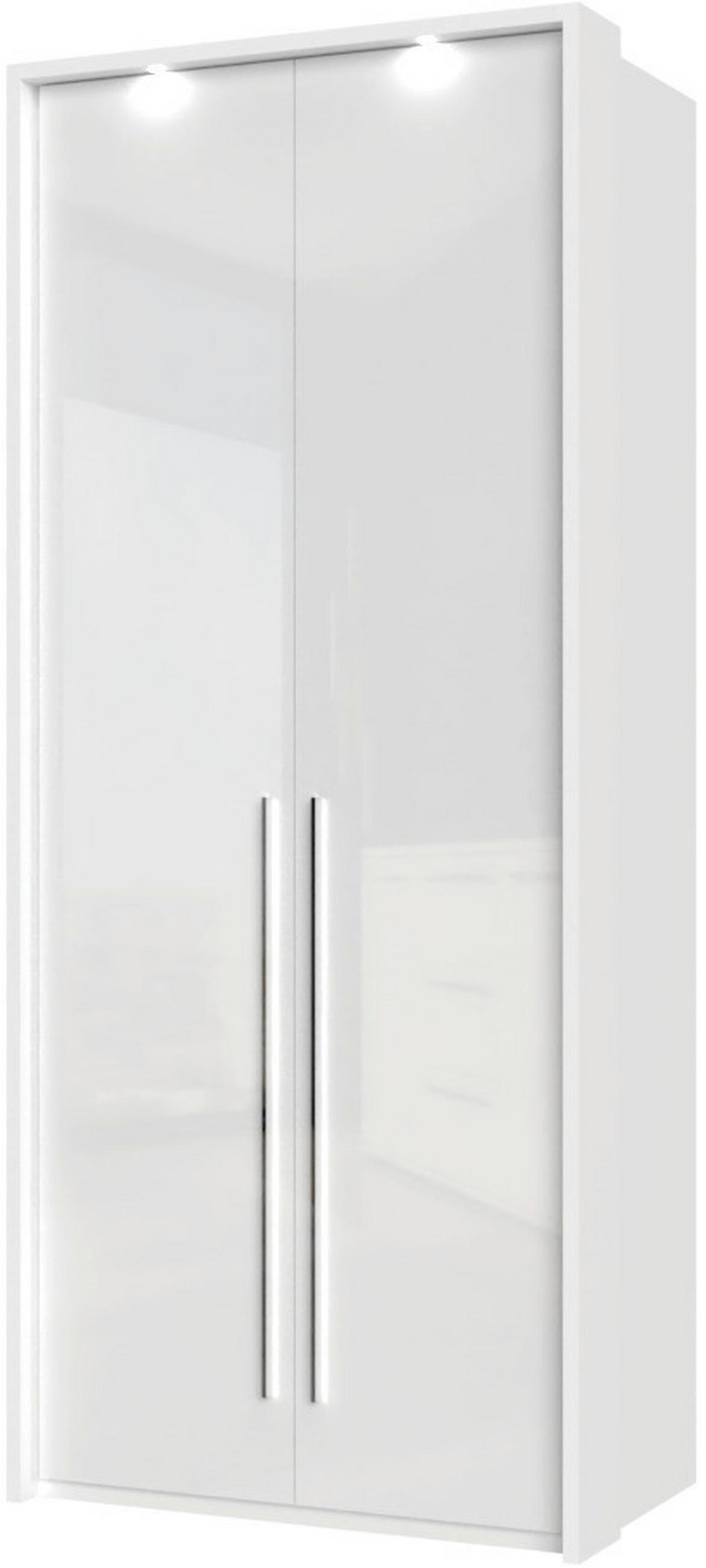 ORMAR SA KLASIČNIM VRATIMA  97/226/60 cm  - bela visoki sjaj/bela, Dizajnerski, pločasti materijal/plastika (97/226/60cm)