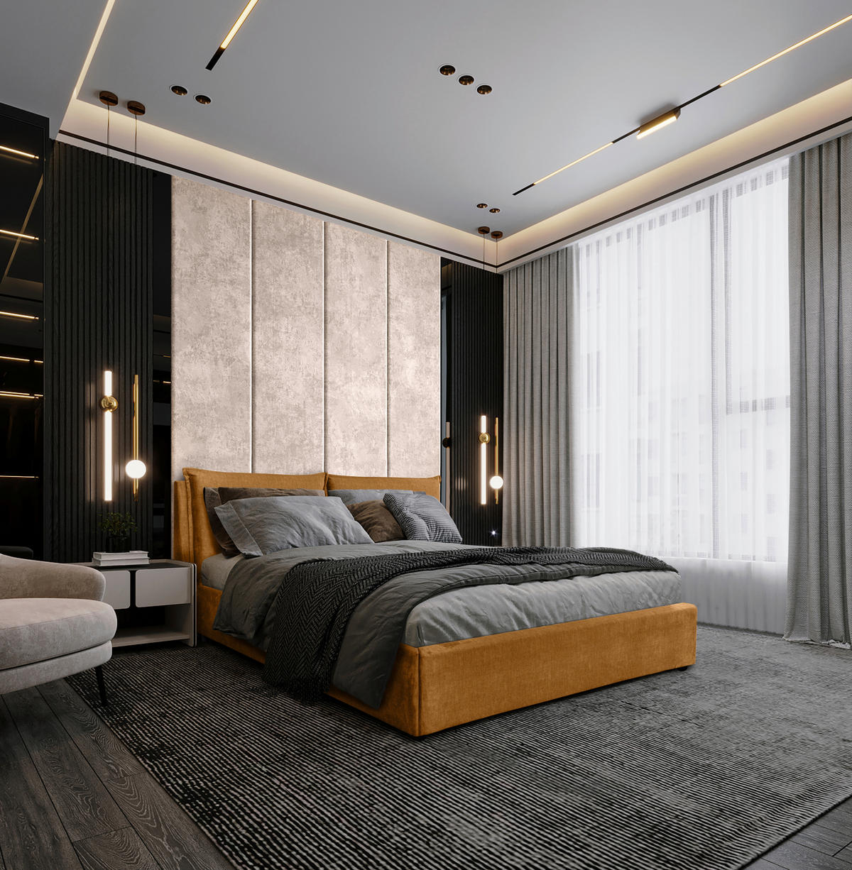 KÁRPITOZOTT ÁGY 180/200 cm  aranybarna  - aranybarna/fekete, Basics, műanyag/textil (180/200cm) - Carryhome