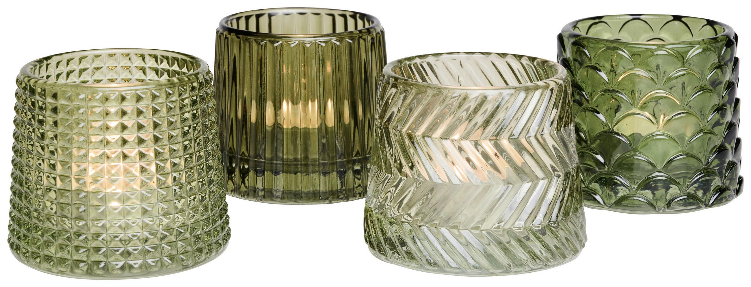 VÄRMELJUSHÅLLARE  - ljusgrön/grön, Natur, glas (8/7cm)