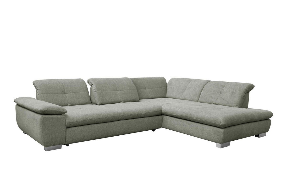 SAROKGARNITÚRA textil zöld  - krómszínű/zöld, Basics, műanyag/textil (313/242cm) - Xora