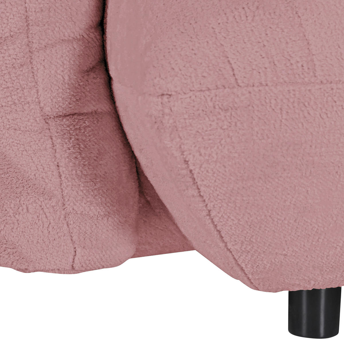 BIG SOFFA i plysch rosa  - svart/rosa, Klassisk, textil/plast (240/78/107cm) - MID.YOU