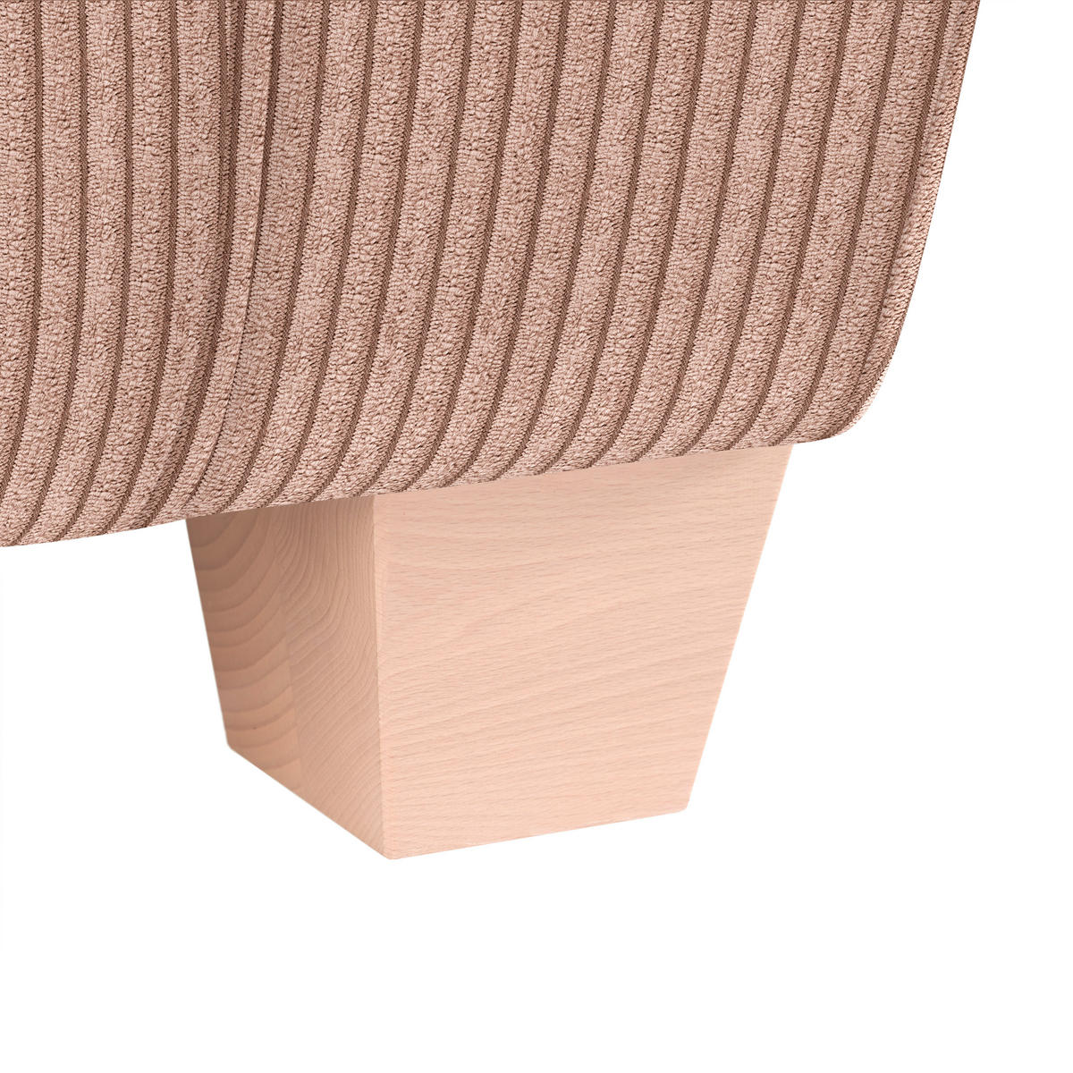 2-SITZER-SOFA in Cord Altrosa  - Altrosa/Naturfarben, Holz/Textil (190/70-85/95cm) - MID.YOU
