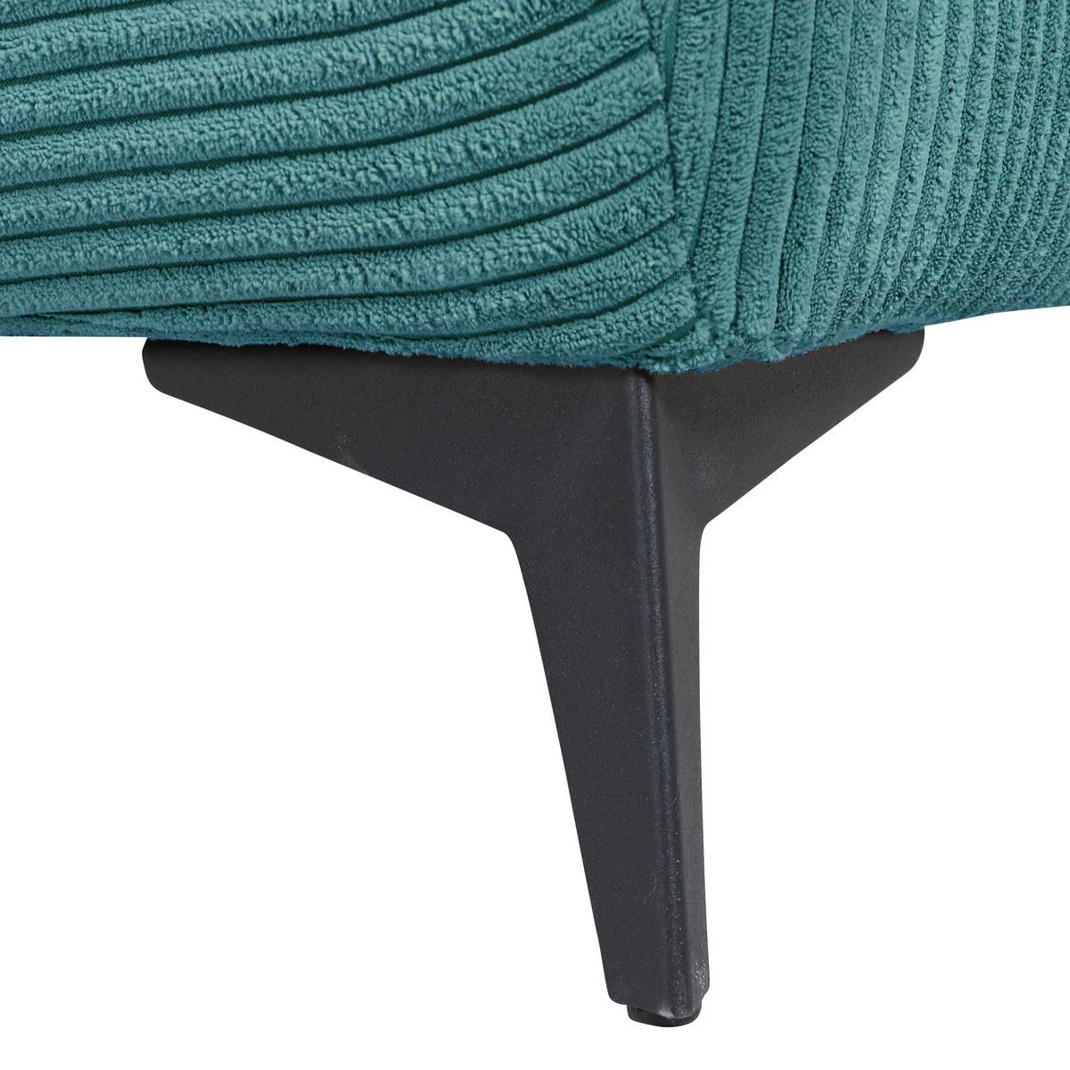 ECKSOFA in Cord Petrol  - Petrol/Schwarz, Konventionell, Textil/Metall (176/311cm) - Carryhome