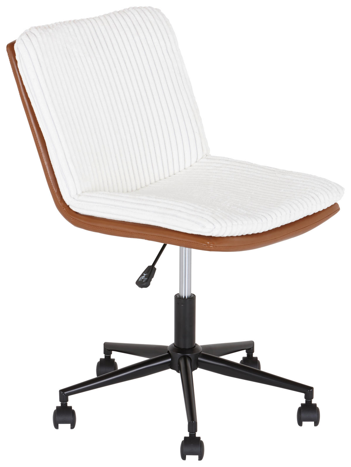 DREHSTUHL  in Cord, Lederlook Braun, Beige  - Beige/Schwarz, MODERN, Kunststoff/Textil (42/98/45cm) - MID.YOU