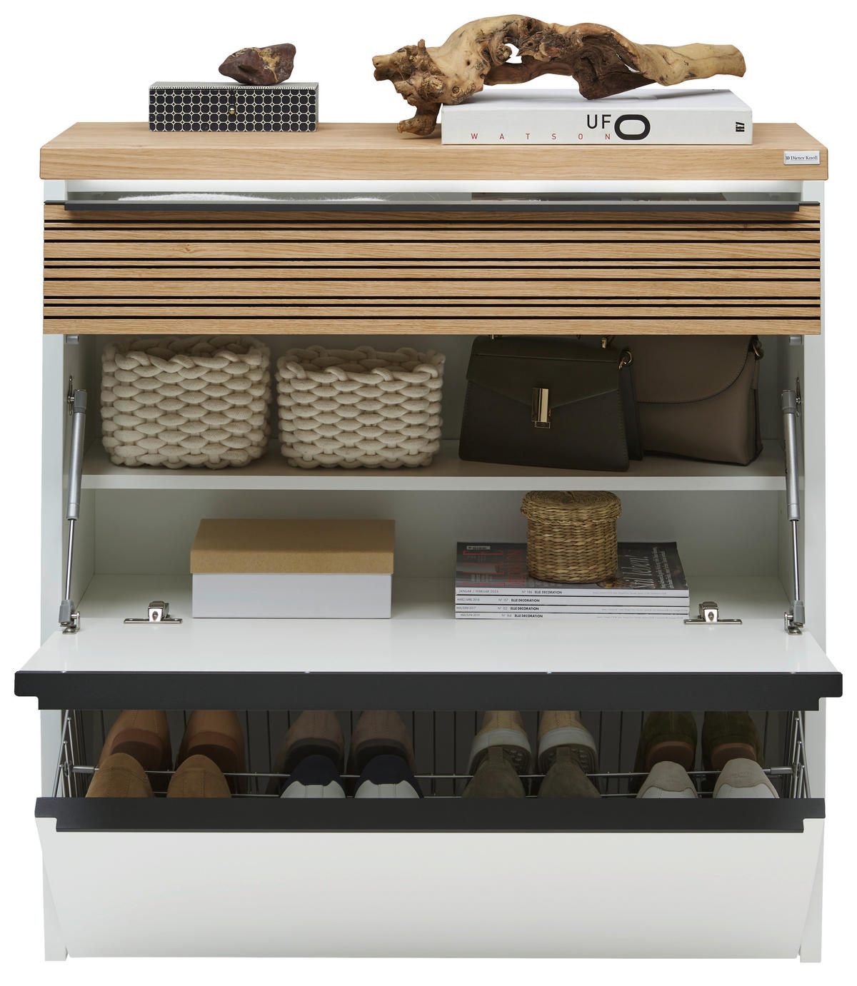 SCHUHKIPPER  in 92/95/31 cm  - Eichefarben/Anthrazit, Design, Holz/Holzwerkstoff (92/95/31cm) - Dieter Knoll