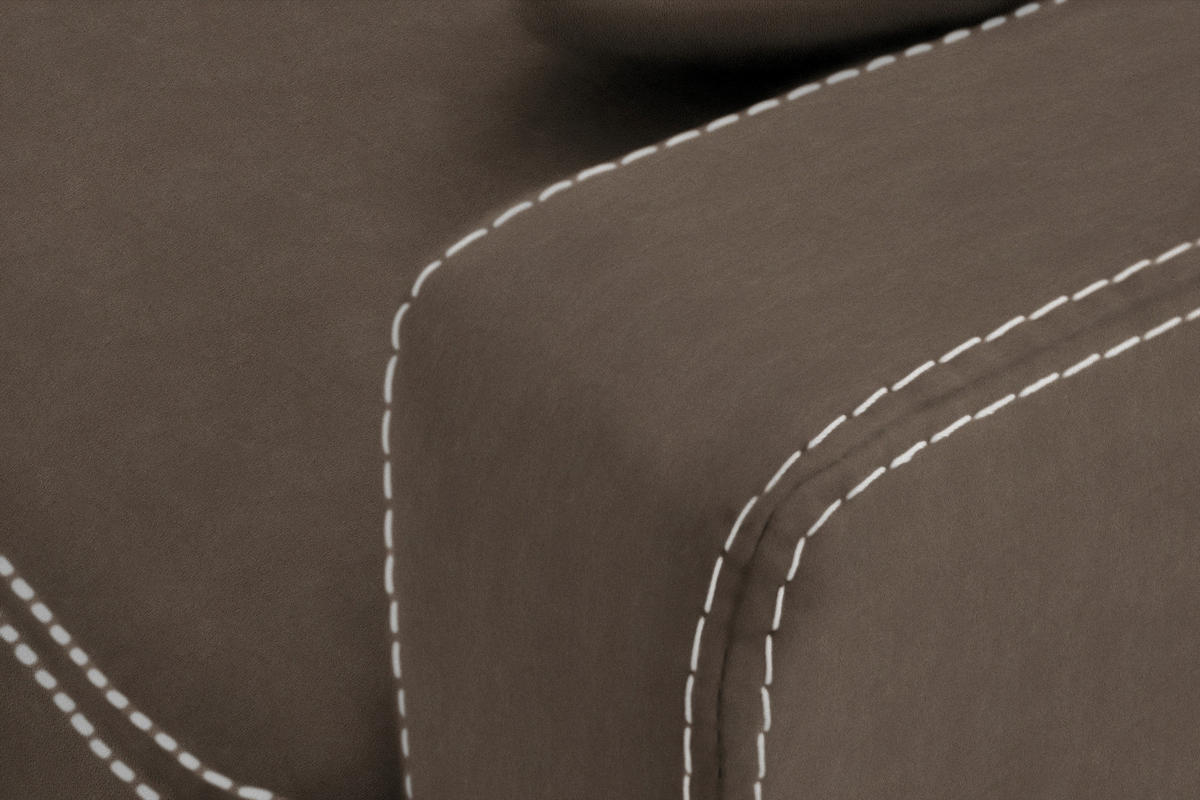 ECKSOFA in Mikrofaser Hellbraun  - Chromfarben/Hellbraun, Design, Textil/Metall (200/229cm) - Pure Home Lifestyle
