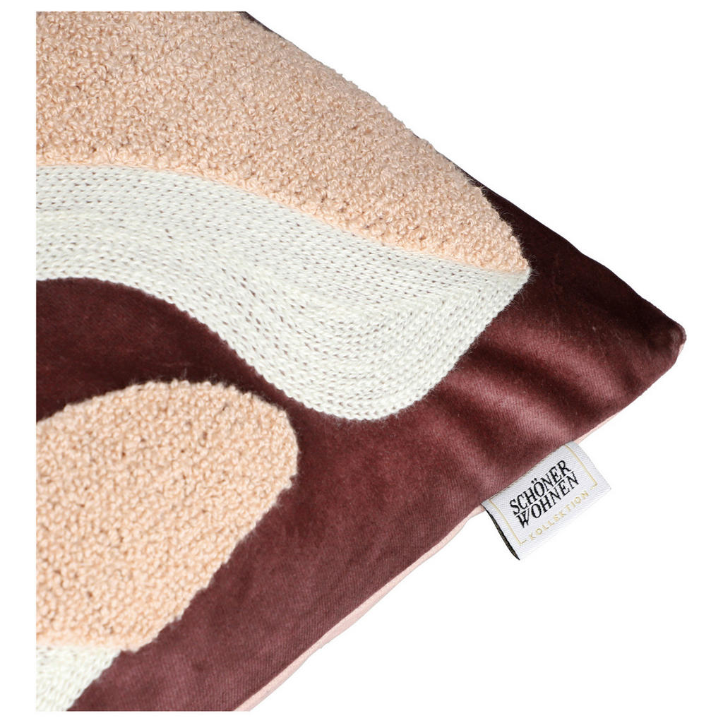 Thumbnail - Schöner Wohnen Kissenhülle SW-Plant rot, Rotbraun, Creme, Textil, Kunststoff, Floral, 45x45 cm, hochwertige Qualität, Wo...